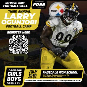 Third Annual Larry Ogunjobi Football Camp Flyer Designed by Brand 305