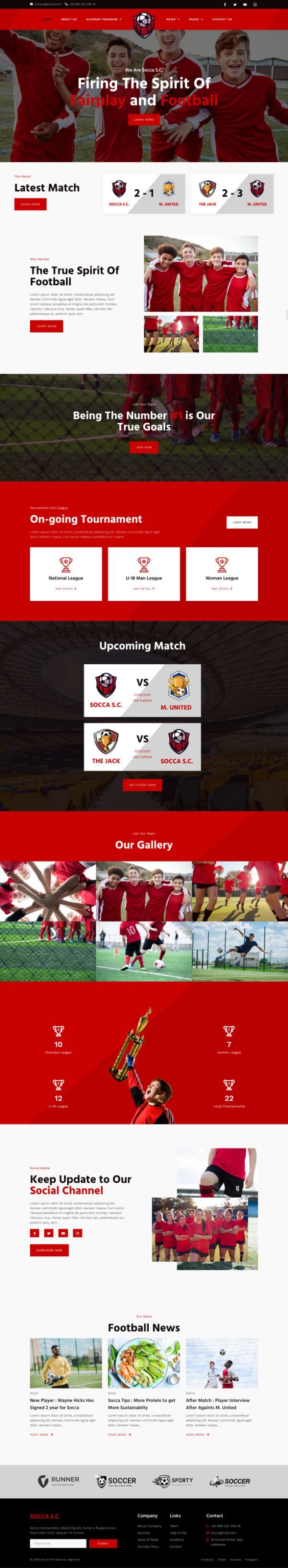 Red And White Soccer Screenshot Layout On Brand 305